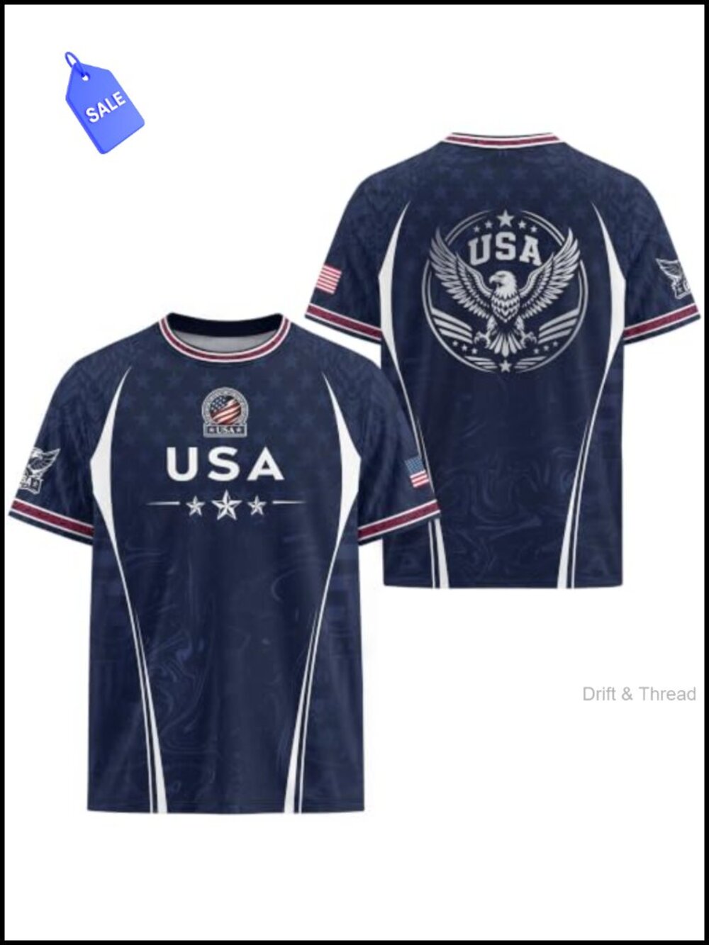 USA Soccer Jersey Mens Womens Unisex Polyester Short Sleeve Crew Neck